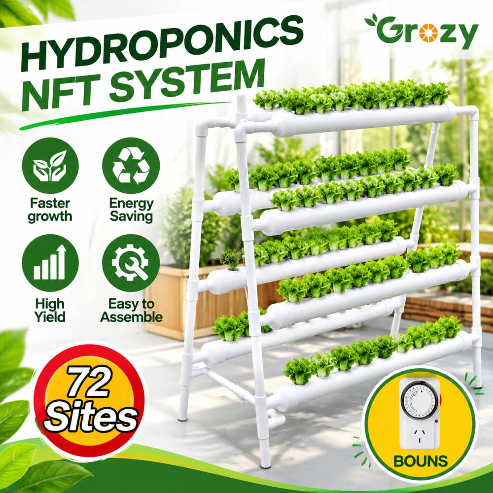36/72 Plant Sites Aeroponics Hydroponic Grow Kit NFT System for Vegetables & Herbs