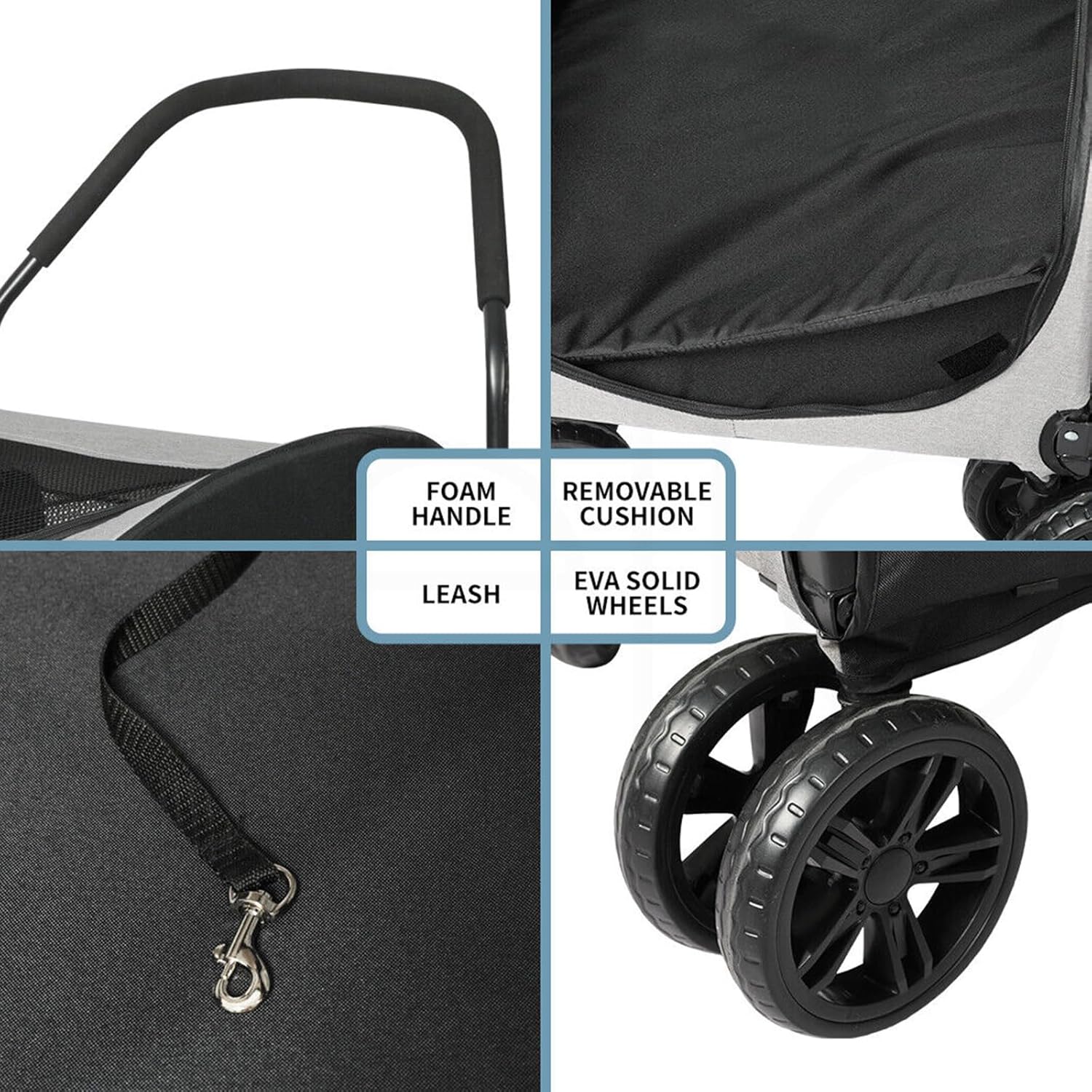 Large Dog Stroller Heavy Duty Pet Pram Doggy Pushchair with Brakes for Extra Large Dogs Jogger Loads up to 50kg