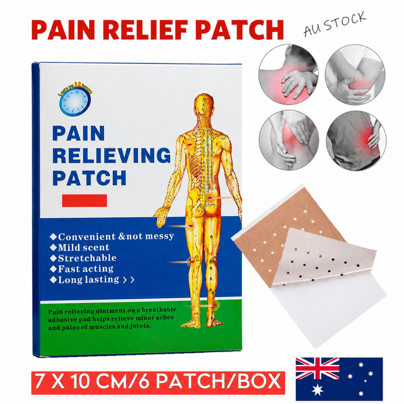 Cooling Pain Relief Patches Menthol Muscle Ache Joint Back Pain Relief Patch 7x10cm