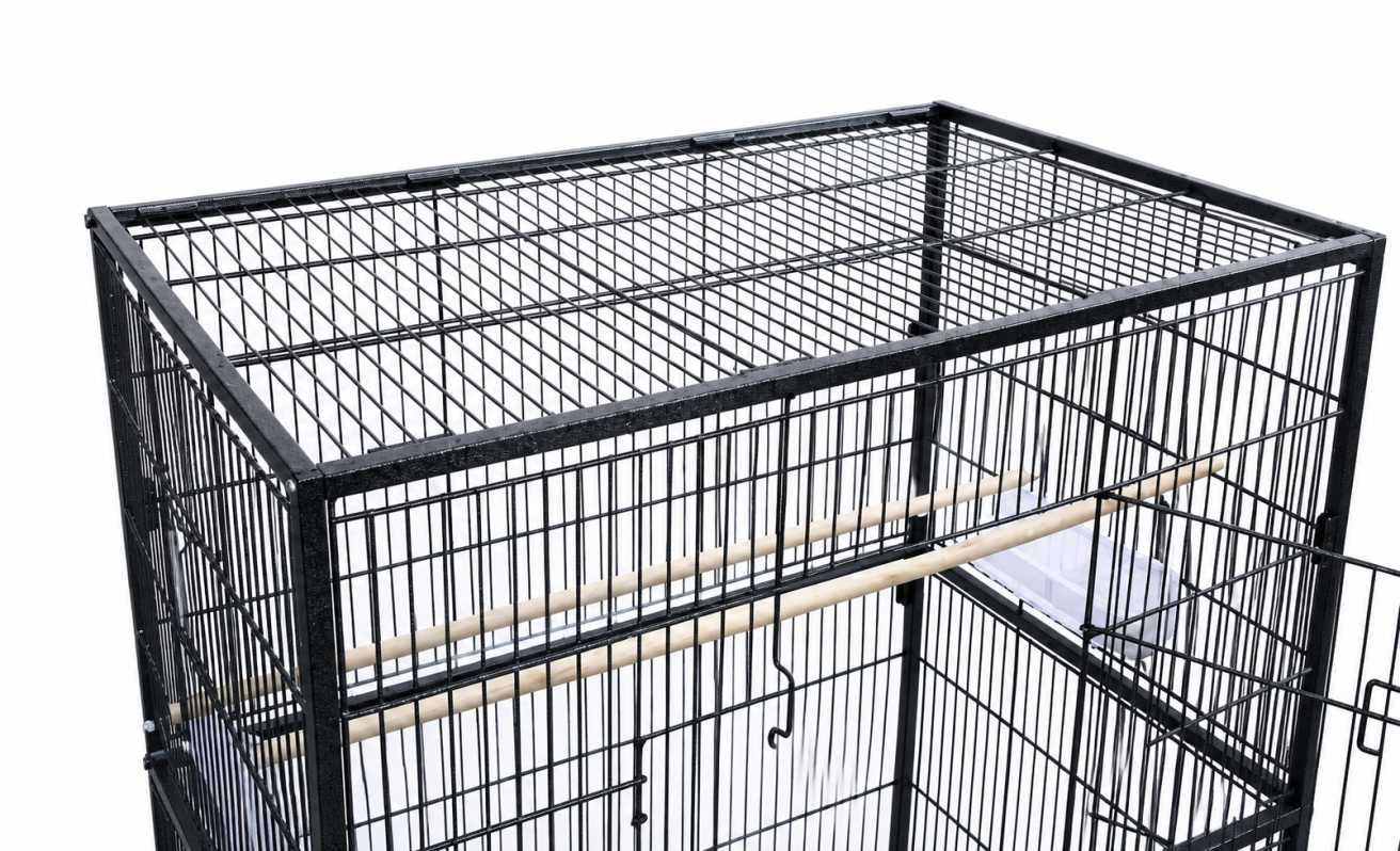 XXL Bird Cage Cockatiel Parrot Aviary Pet Stand-alone Budgie Perch Wheels 132CM