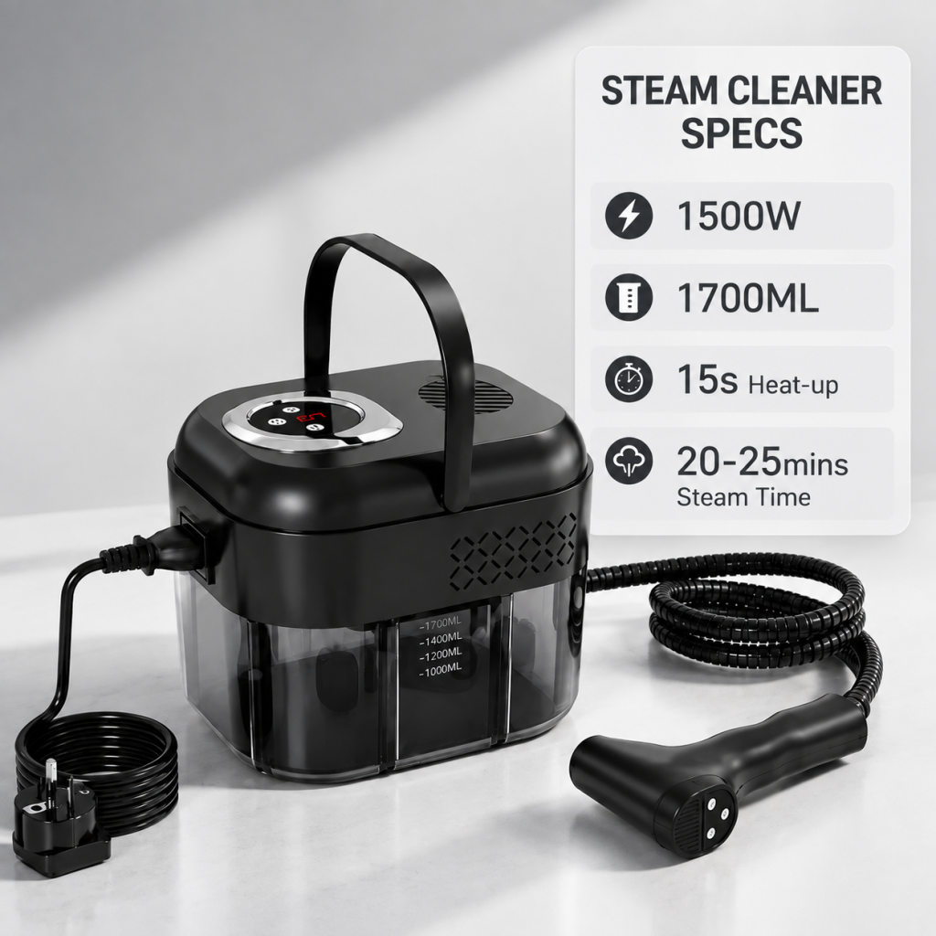 1500W High Pressure Steam Cleaner 1700ML Portable Home Kitchen Cleaning Machine