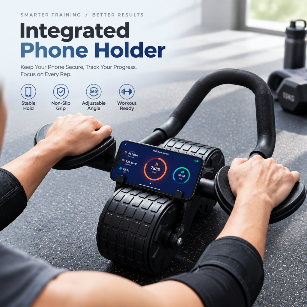 Automatic Rebound Ab Roller Abdominal Wheel Elbow Support Anti-Slip Fitness Gym
