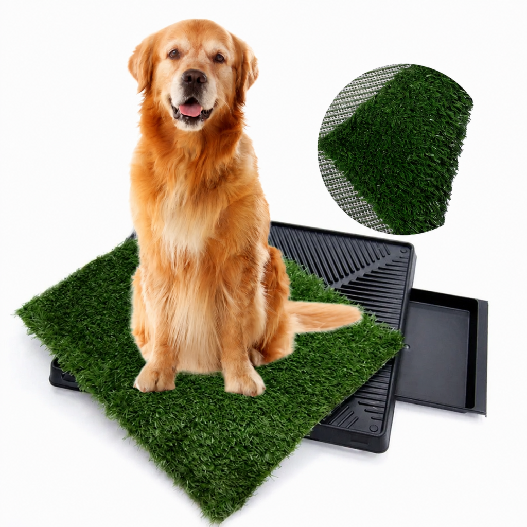 Indoor Dog Puppy Potty Training Artificial Grass Pad Tray 64x51cm Pet Toilet Mat