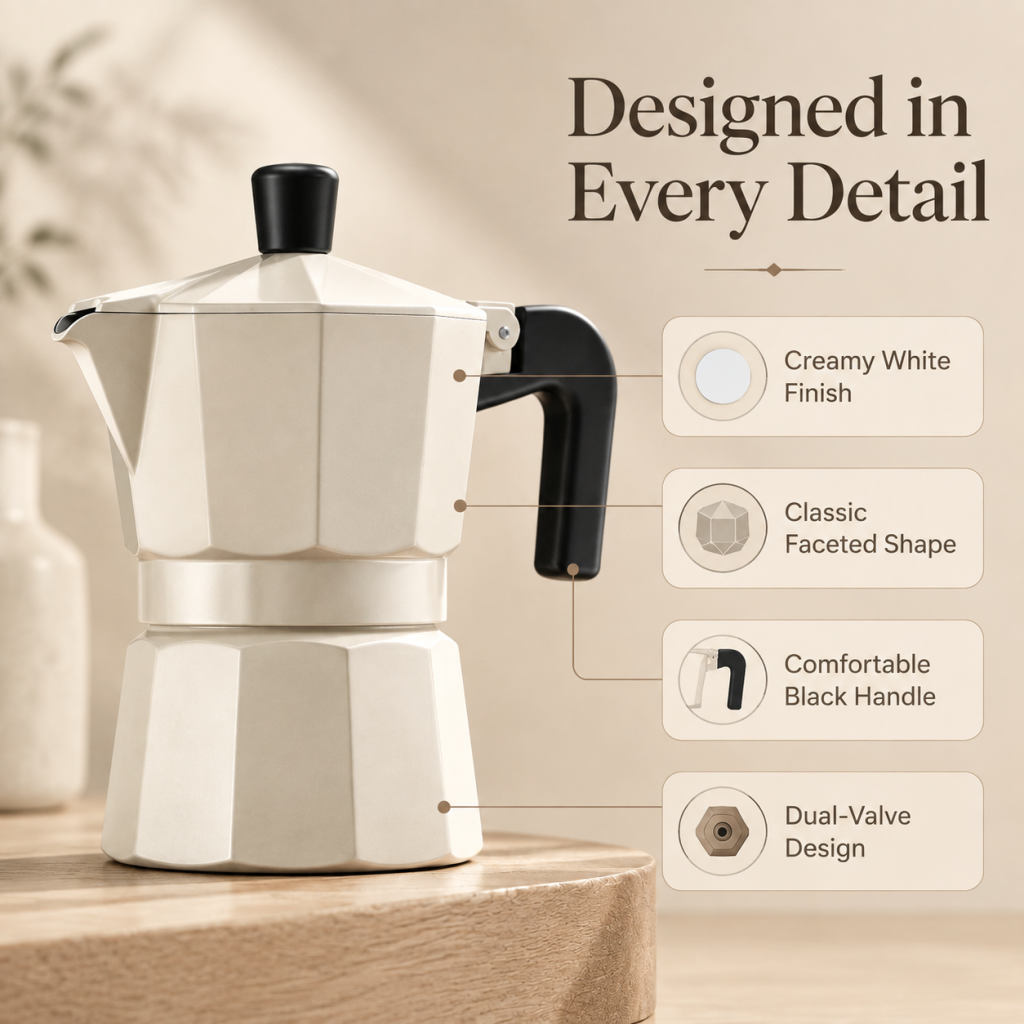 Stove Top Italian Coffee Maker Moka Pot 100ML Espresso Latte Percolator Portable