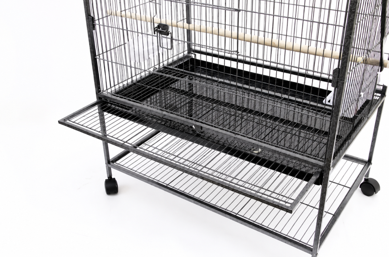 XXL Bird Cage Cockatiel Parrot Aviary Pet Stand-alone Budgie Perch Wheels 132CM