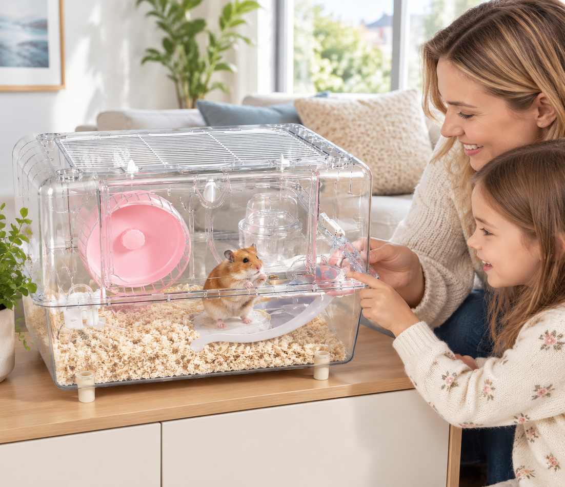 Hamster Mice Cage Habitat Openable Top Rats Guinea Pig Mouse Gerbil House Bed