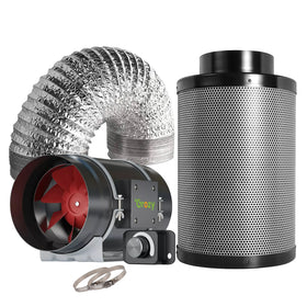 GROZY 8"/200mm Inline Fan with Speed Control Carbon Filter Duct Fan Ventilation Kit for Grow Tent