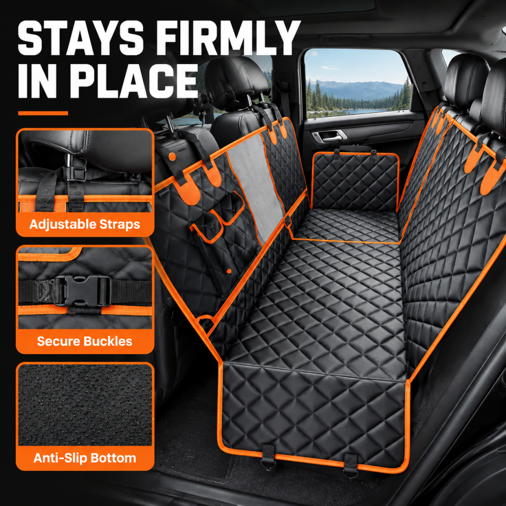 Premium Pet Car Cat Dog Back Seat Cover Hammock NonSlip Protector Mat Waterproof