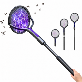 3 In 1 Electric USB Rechargable Racket Fly Swatter Mosquito Insect Killer Zapper