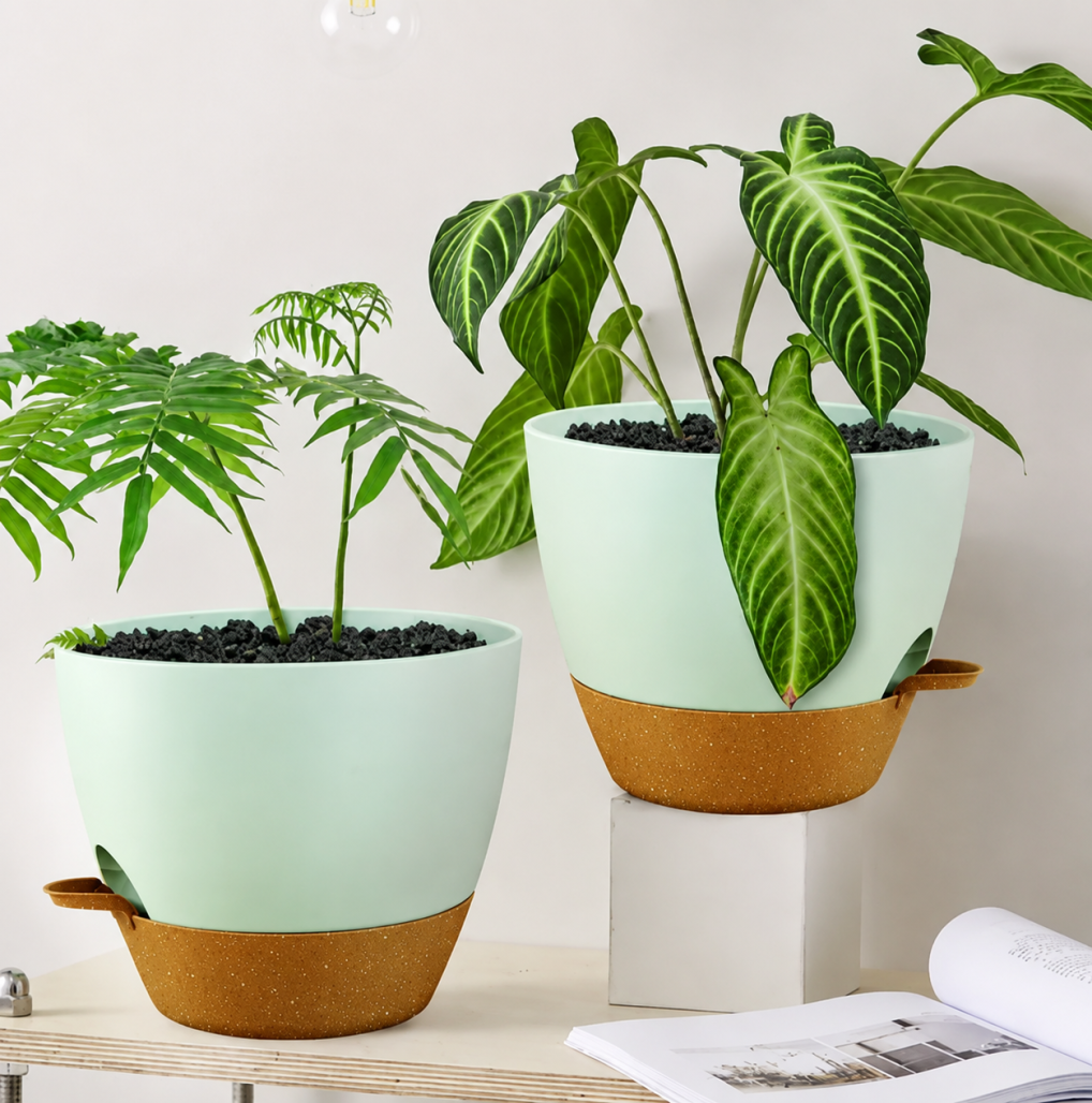 9/10/12 inch 3 PCS Self Watering Planters Kit Drainage Hole Plants Flower Pot