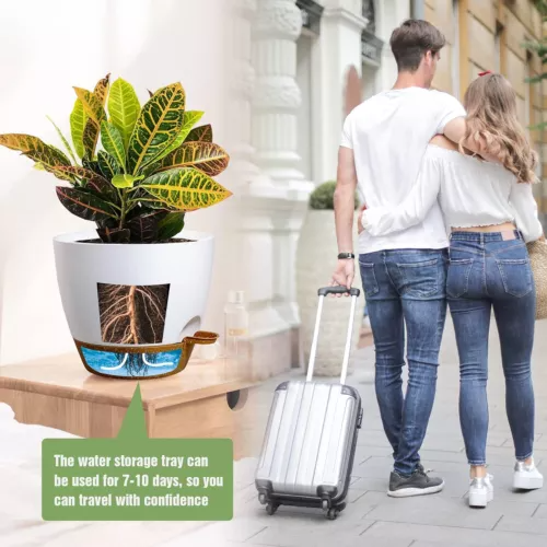 9/10/12 inch 3PCS Self Watering Planters Kit Indoor Garden Plants Flower Pots