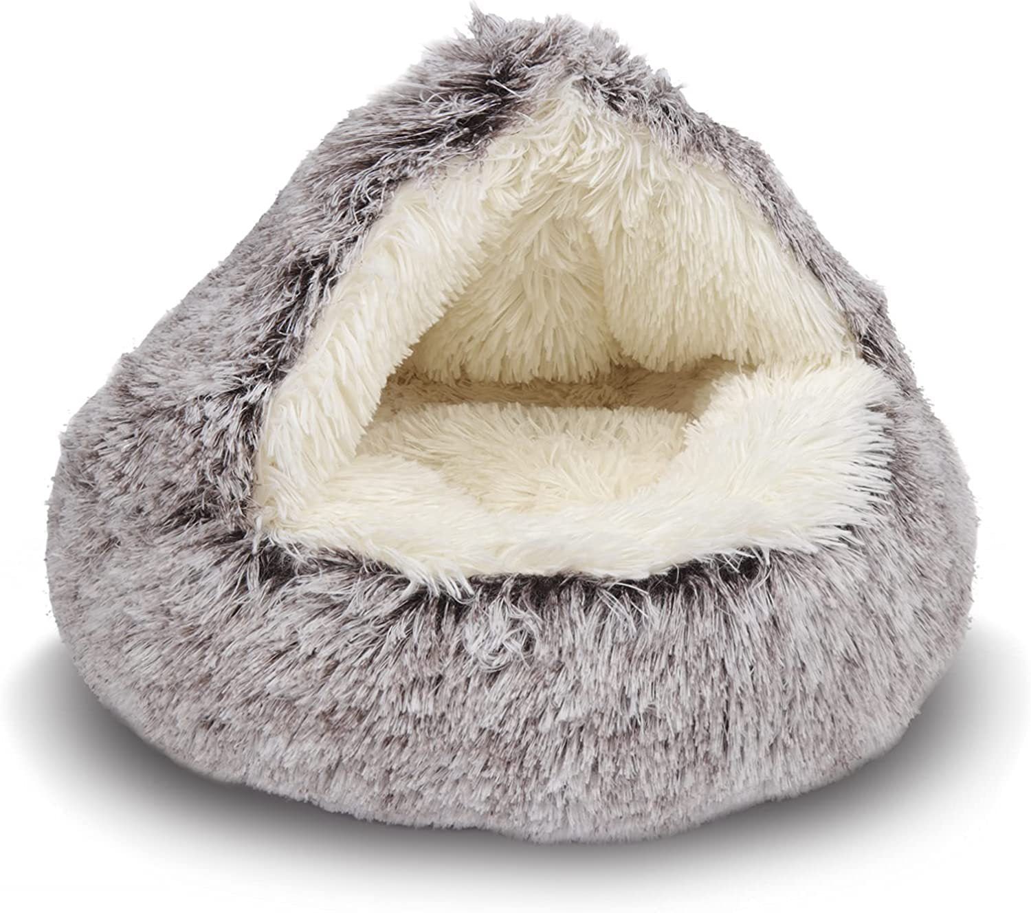 Pet Cat Calming Bed Cuddle Soft Warm Plush Cave Comfy Sleeping Nest Kitten House