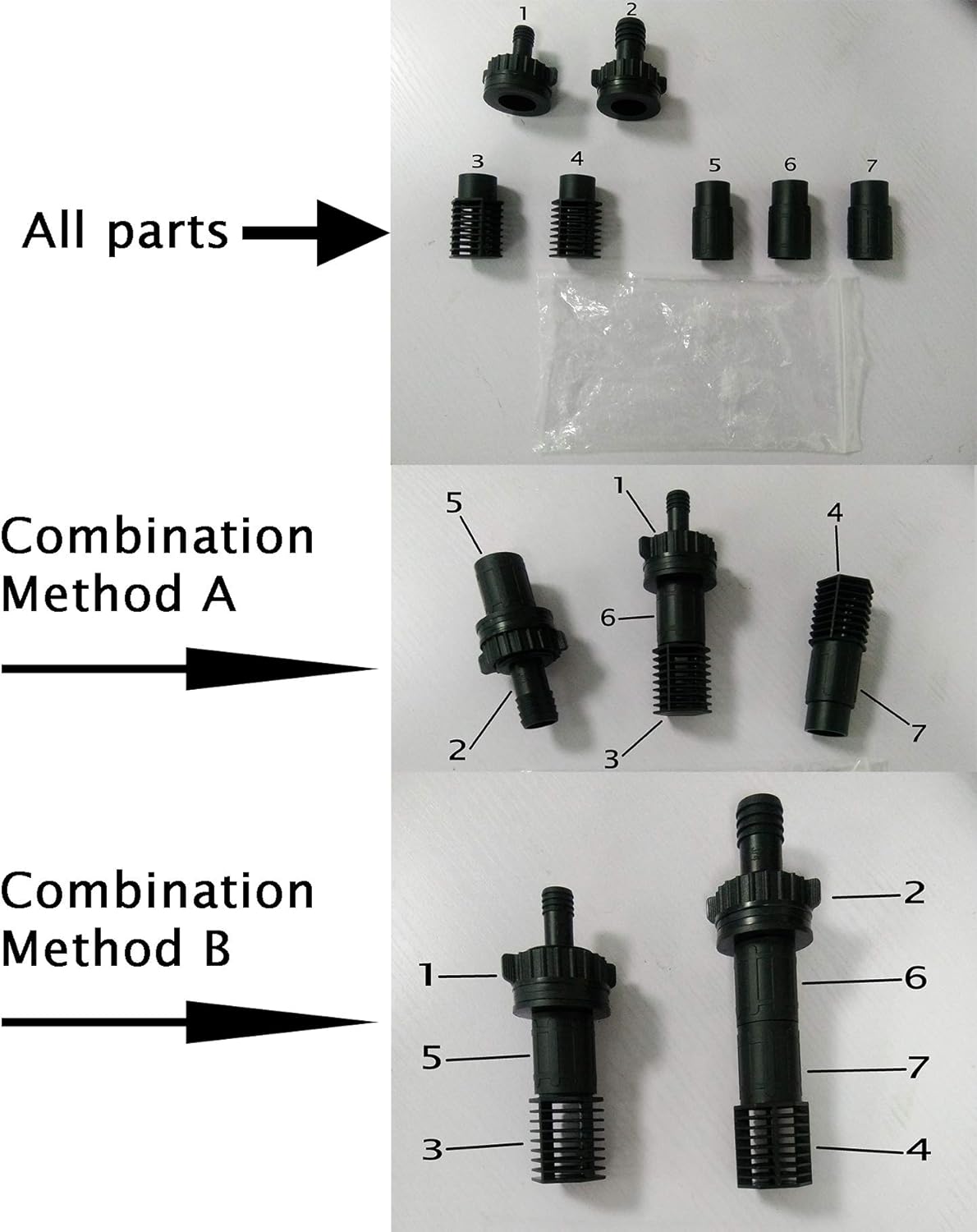 GROZY 13mm & 19mm Flow Fitting Kit Outlet Screens Extensions for Hydroponics Flood & Drain Tray