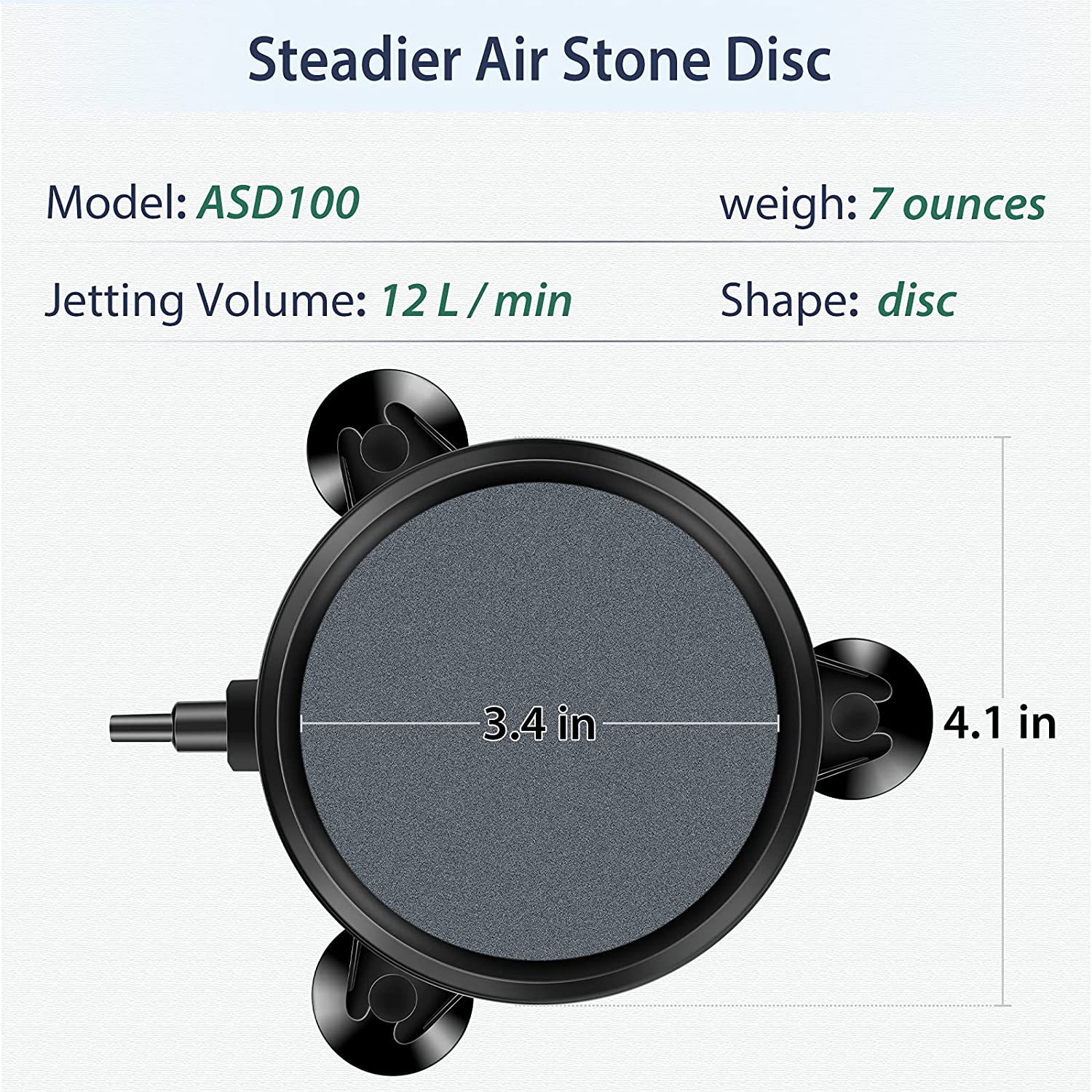 4 inch Round Air Stone Disk Bubble Diffuser Airstone for Aquarium Fish Tank