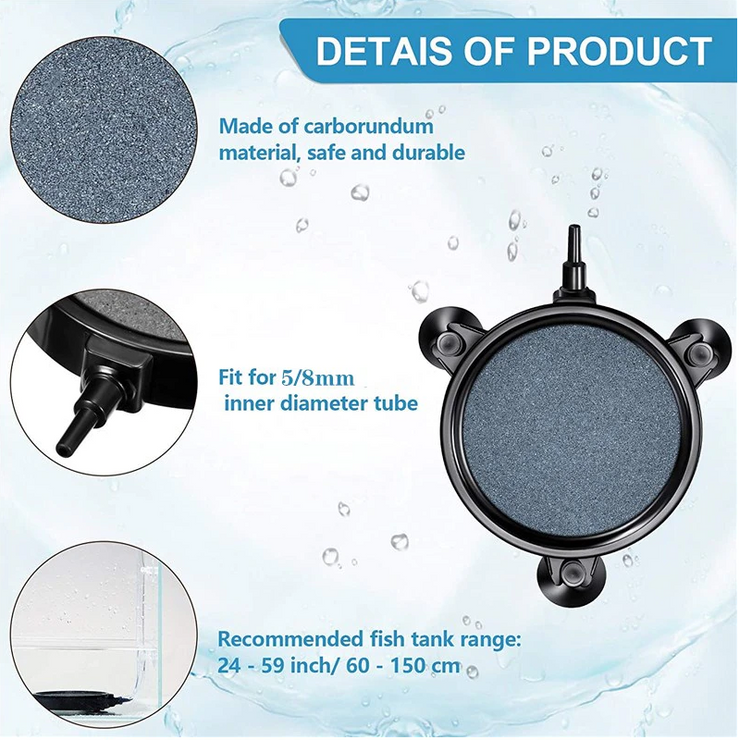 8 inch Round Air Stone Disk Bubble Diffuser Airstone for Aquarium Fish Tank