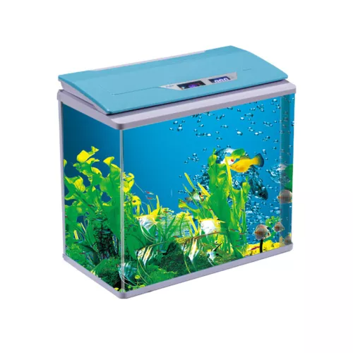 44L Aquarium Fish Tank with LED Light Silent water pump LCD Display Complete Set