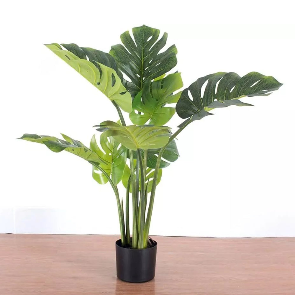Artificial Monstera Deliciosa Plant 90CM Faux Tropical Palm Tree for for Home Office Decor