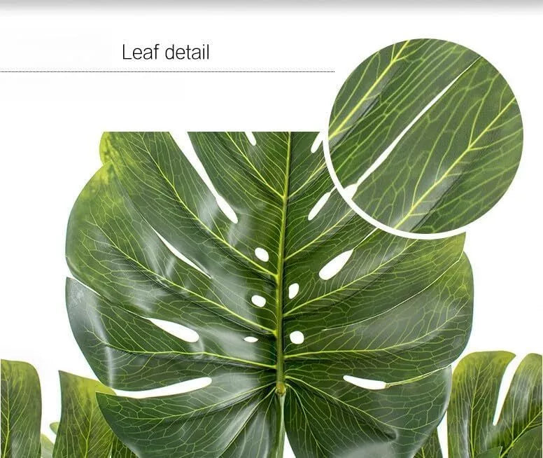 Artificial Monstera Deliciosa Plant 90CM Faux Tropical Palm Tree for for Home Office Decor