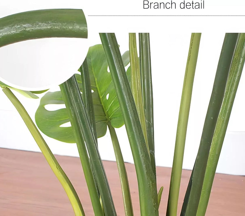 Artificial Monstera Deliciosa Plant 90CM Faux Tropical Palm Tree for for Home Office Decor