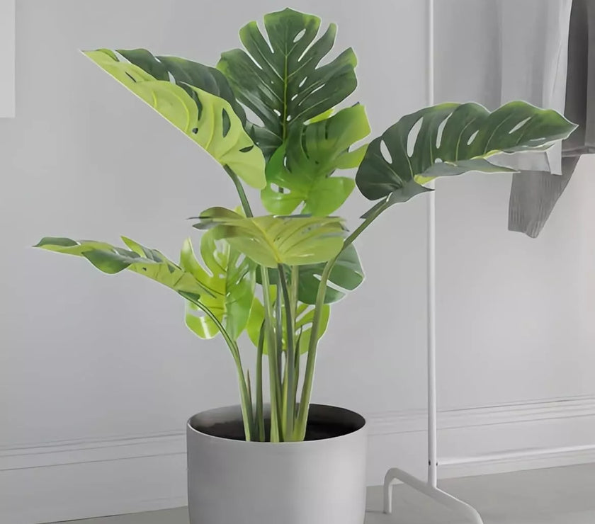 Artificial Monstera Deliciosa Plant 90CM Faux Tropical Palm Tree for for Home Office Decor