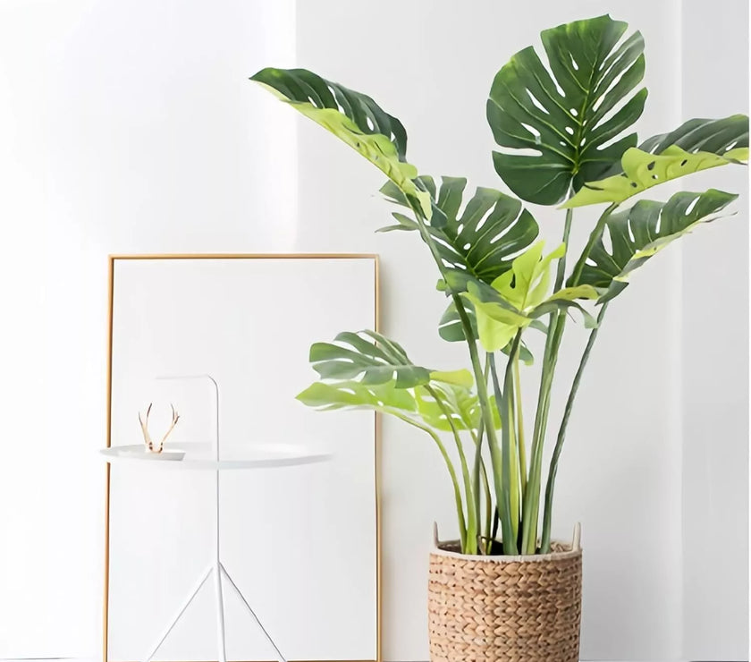 Artificial Monstera Deliciosa Plant 90CM Faux Tropical Palm Tree for for Home Office Decor