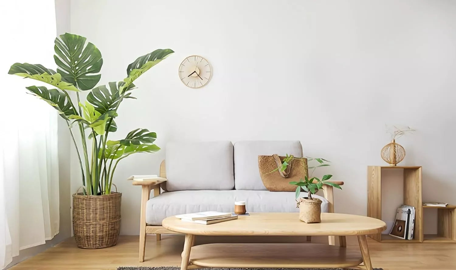 Artificial Monstera Deliciosa Plant 90CM Faux Tropical Palm Tree for for Home Office Decor