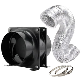 GROZY 4"/100mm Axial Fan Flexible Ducting Stainless Steel Hose Clamps Ventilation Kit