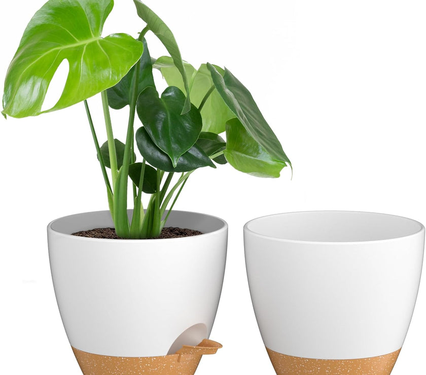 2PCS 8 inch Self Watering Plant Flower Planter Home Garden Indoor Outdoor Plastic Pot