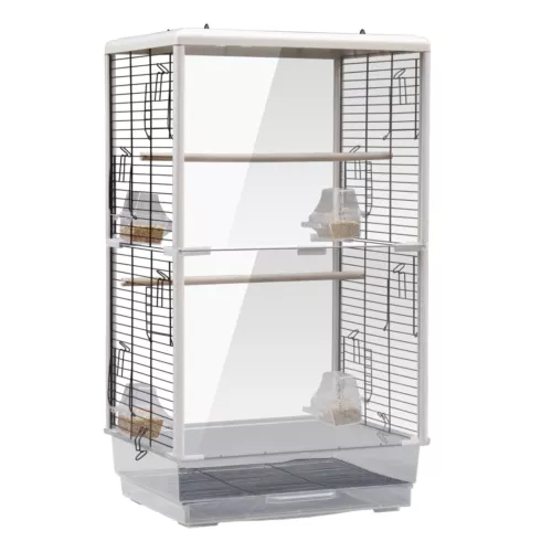 Bird Cage Parrot Cockatiel Aviary Pet Budgie Birdcage with Acrylic Clear Front Back Panel