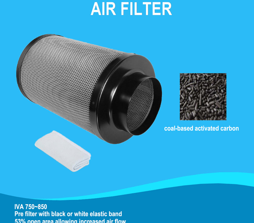 Hydroponics 4" Activated Carbon Filter Odor Control for Ventilation Kit