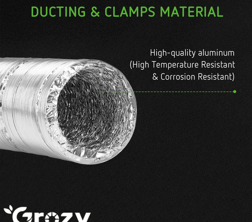 8 inch Aluminum Ducting 8"/200mm for Hydroponics Grow Tent Lights Ventilation Fan Duct