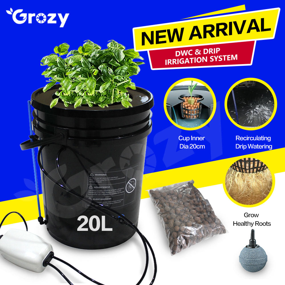 New 20l Dwc Drip Irrigation Growing System Hydroponics Recirculating