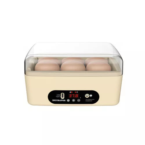 6 Egg Incubator Tray Hatcher with Fully Automatic Egg Turning & Humidity Control