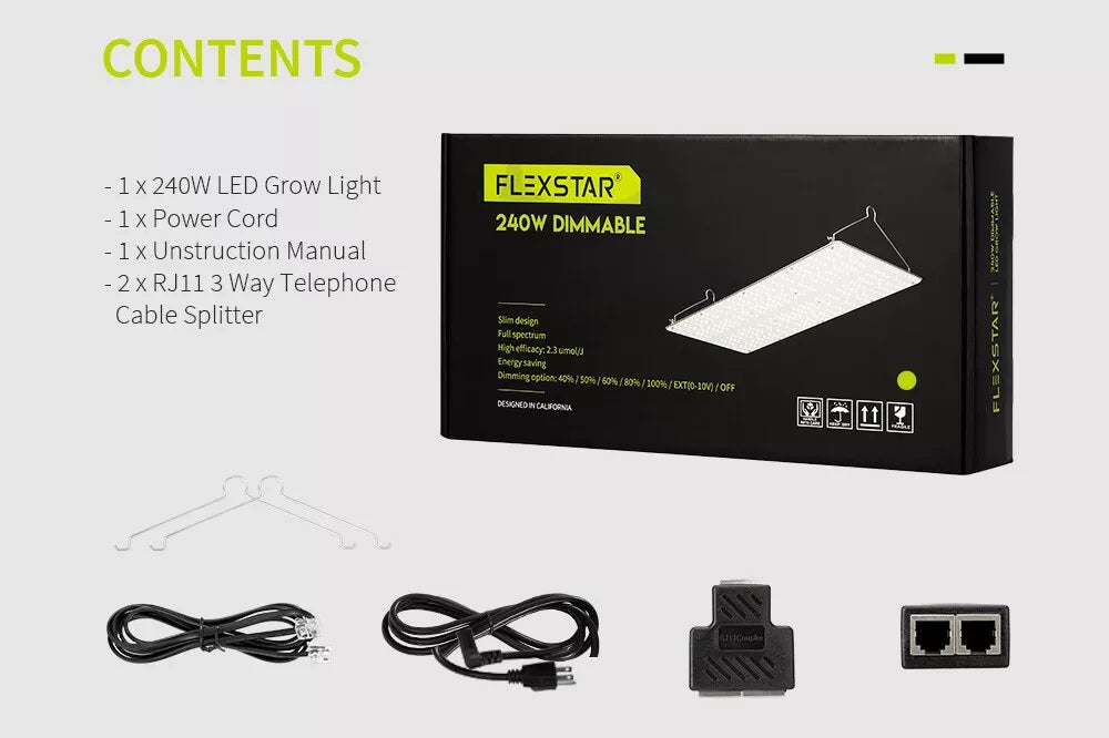 FLEXSTAR 240W LED Grow Light Advanced Grow Lighting for Hydroponic Cultivator