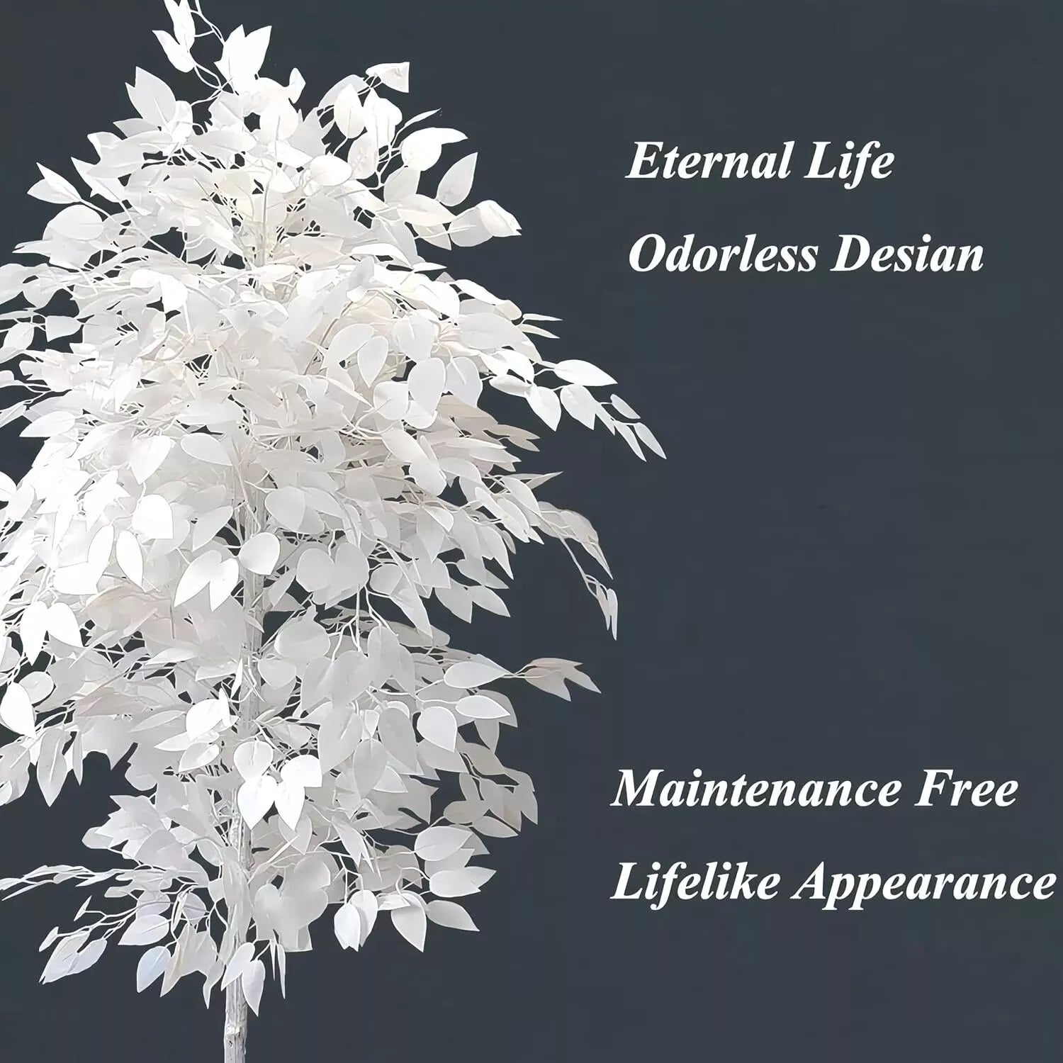 150cm Simulated White Fake Banyan Landscaping Tree Artificial Plants for Home Office Decor