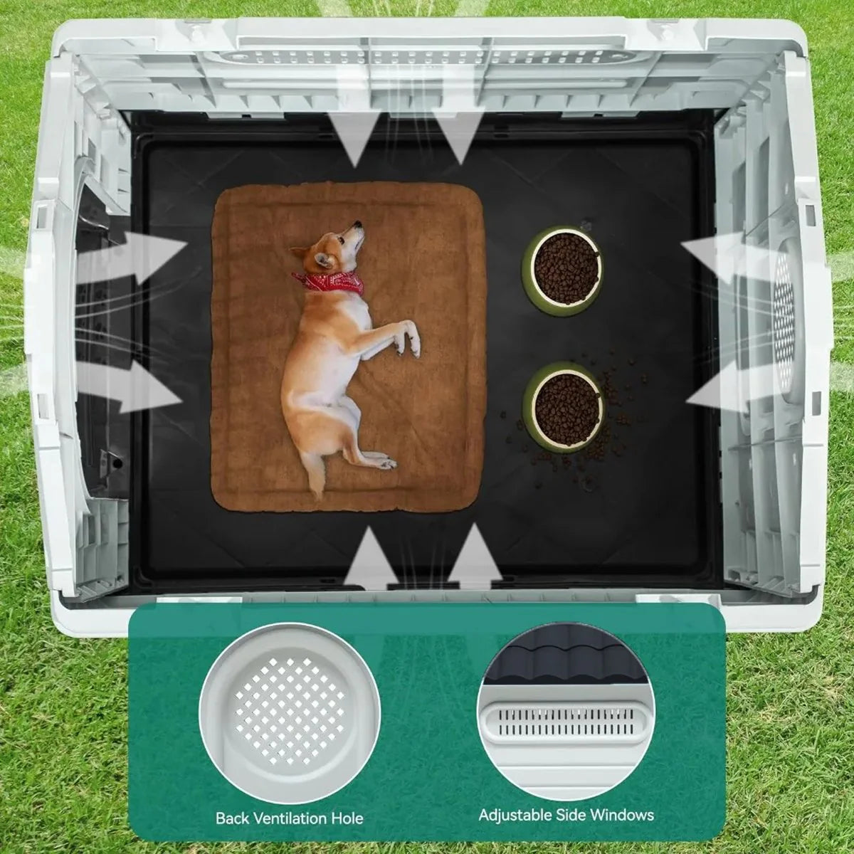 Pet Dog Kennel Outdoor Indoor Plastic Puppy Pet House Kennels Weatherproof L/XL