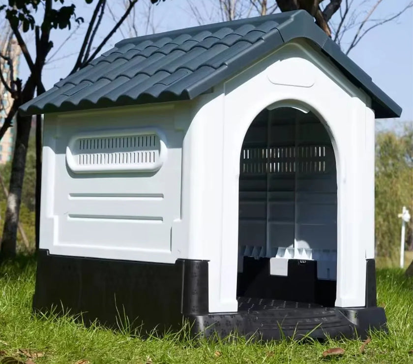 Pet Dog Kennel Outdoor Indoor Plastic Puppy Pet House Kennels Weatherproof L/XL