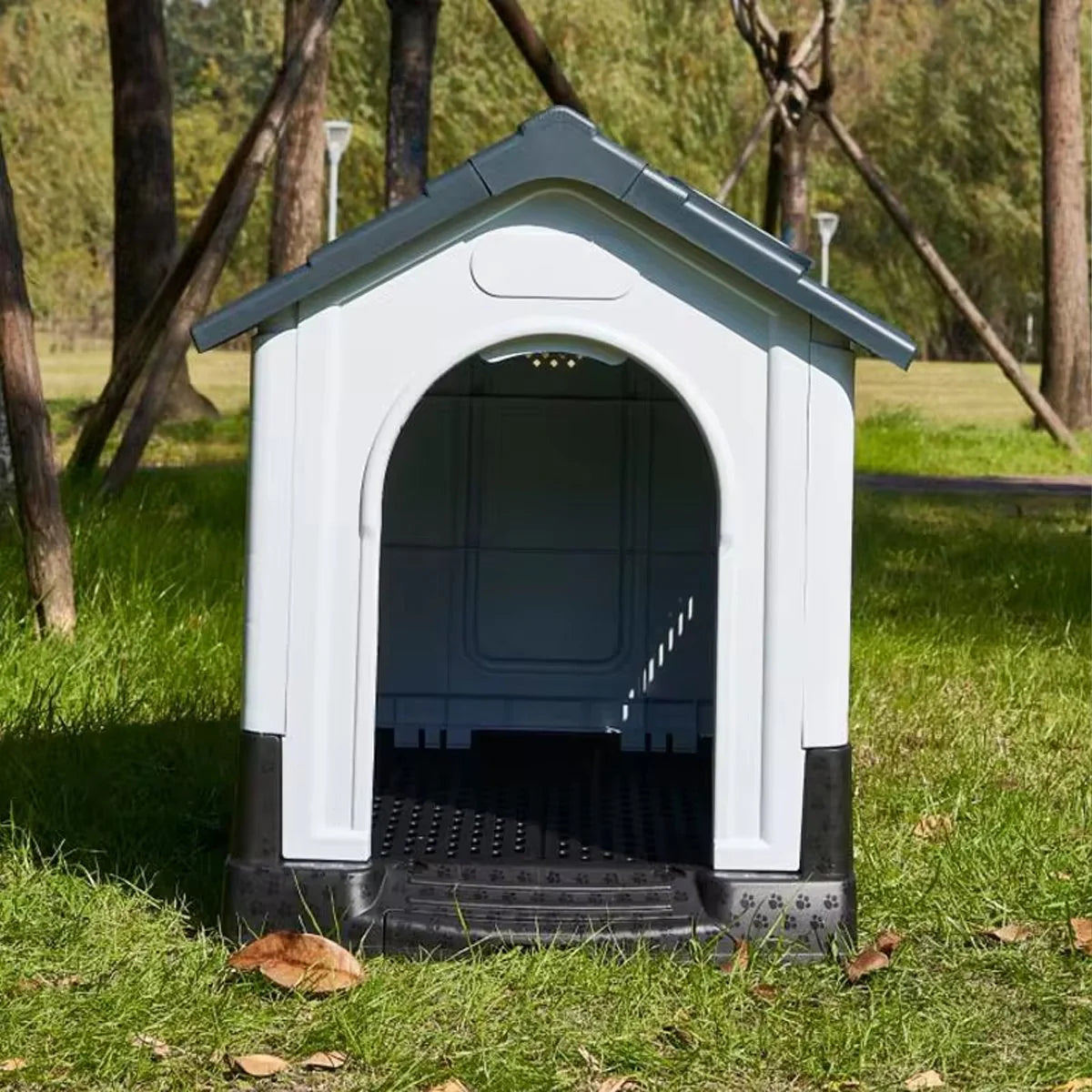 Pet Dog Kennel Outdoor Indoor Plastic Puppy Pet House Kennels Weatherproof L/XL