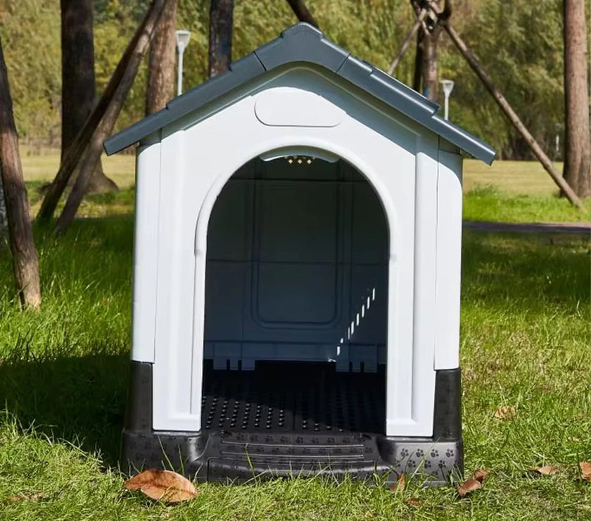 Pet Dog Kennel Outdoor Indoor Plastic Puppy Pet House Kennels Weatherproof L/XL