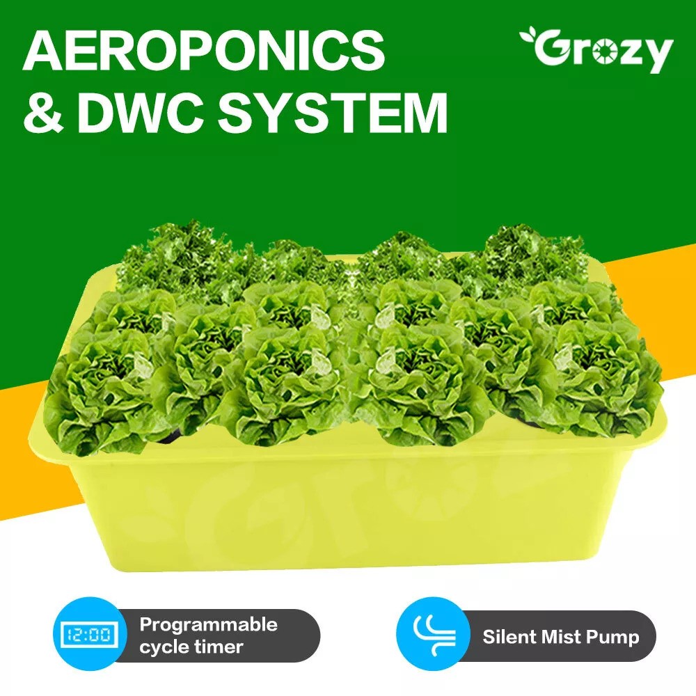 Hydroponics Aeroponics + DWC Growing System Clone Station Mist Pump Cycle Timer Complete Kit