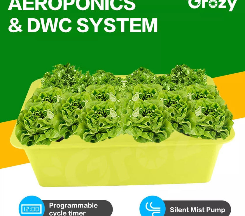 Hydroponics Aeroponics + DWC Growing System Clone Station Mist Pump Cycle Timer Complete Kit