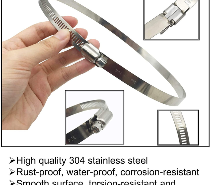 8 inch 200mm Stainless Steel Hose Clamp for Securing Duct Fan Flange Carbon Filter