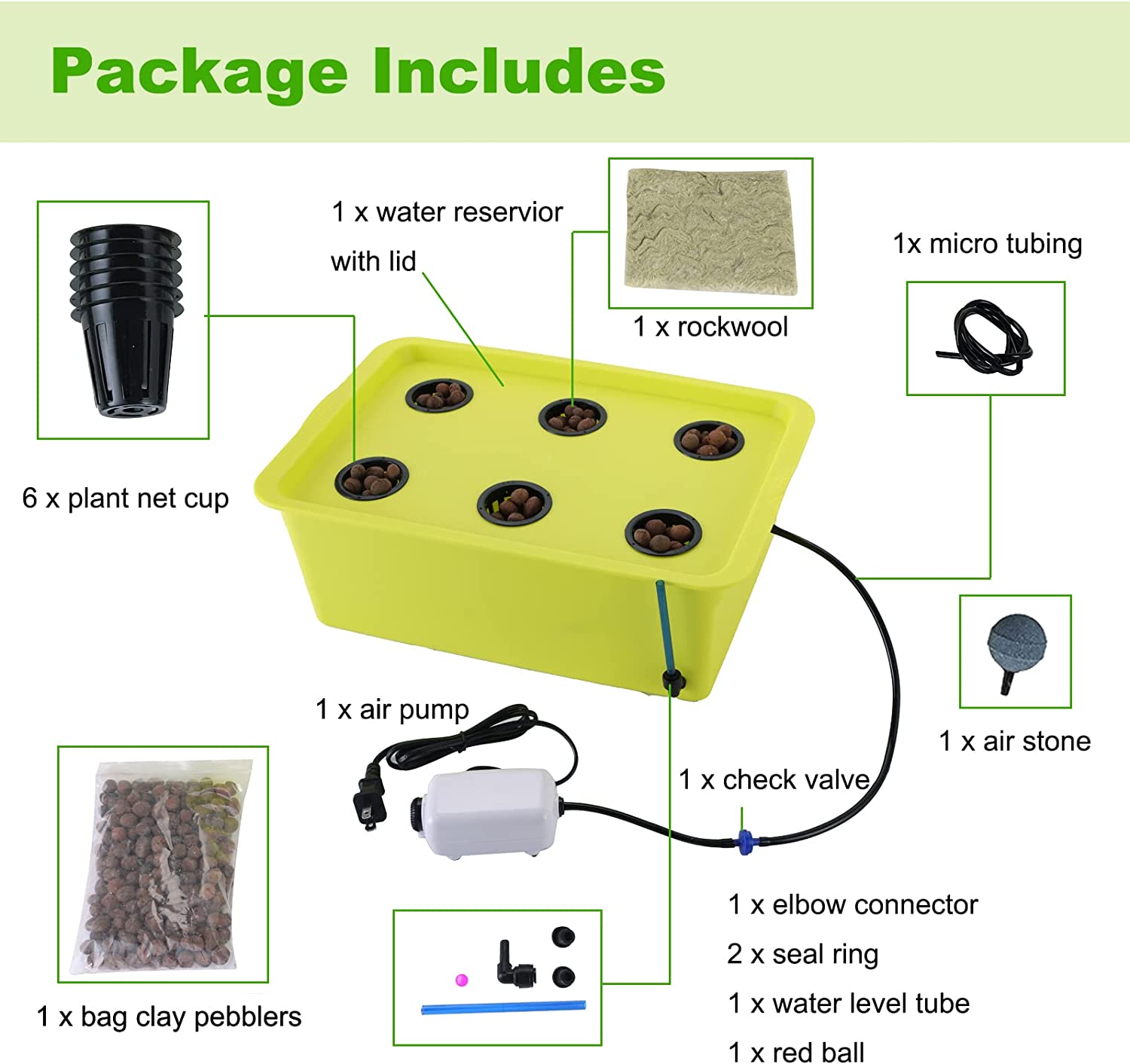 Hydroponics 6/8/11 Plants Complete DWC Growing Kits System Grow Vegetable Fruits