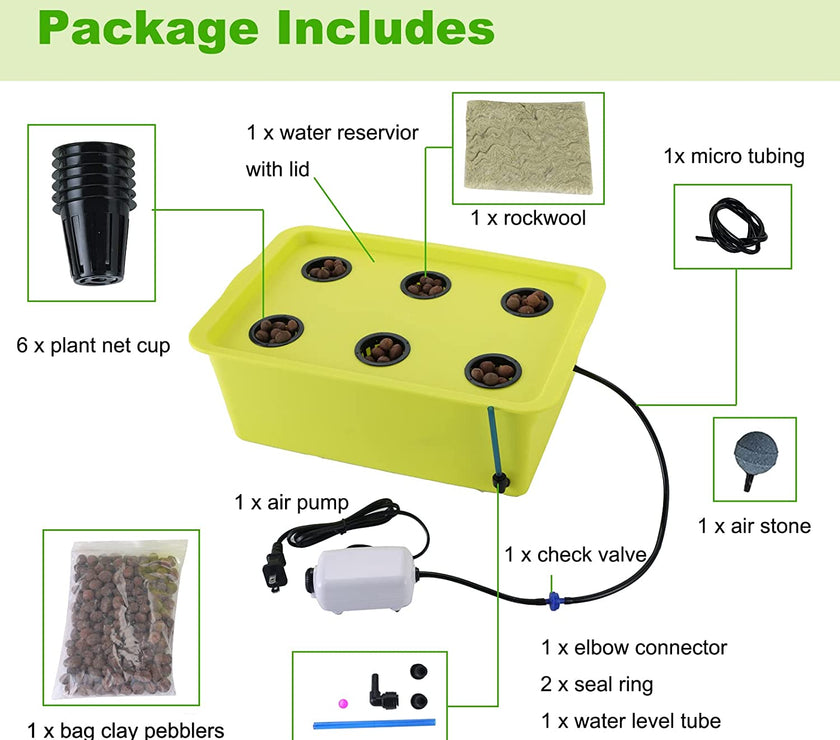 Hydroponics 6/8/11 Plants Complete DWC Growing Kits System Grow Vegetable Fruits