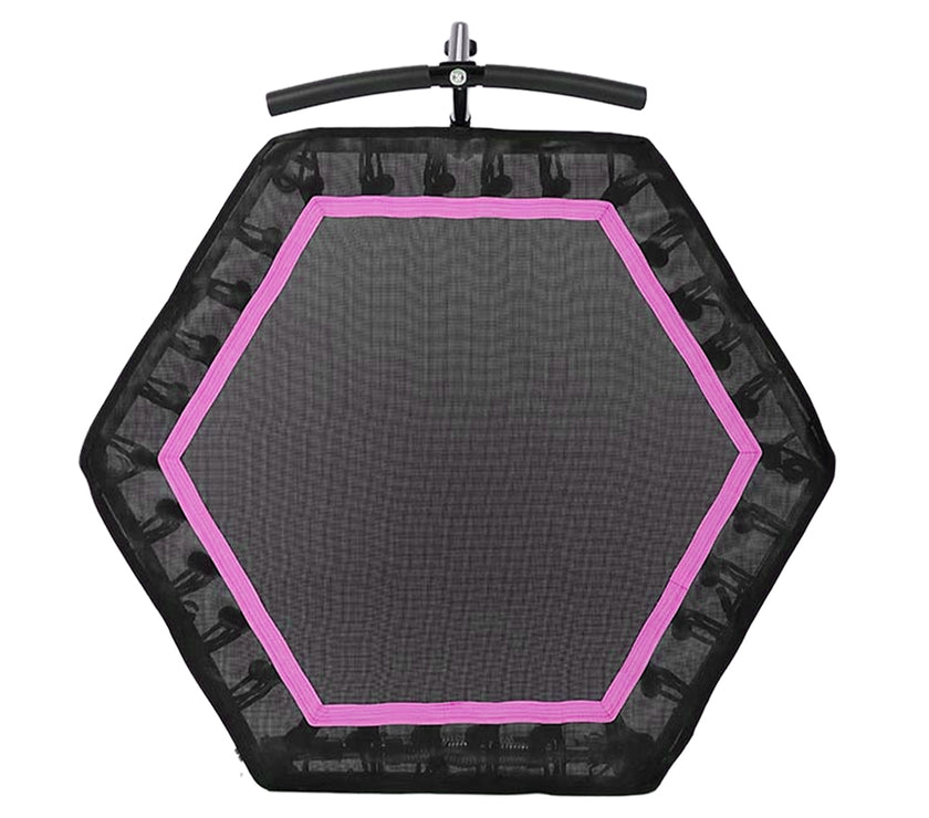 48" Professional Fitness Trampoline Gym Rebounder Cardio Home Exercise Handrail Pink Color