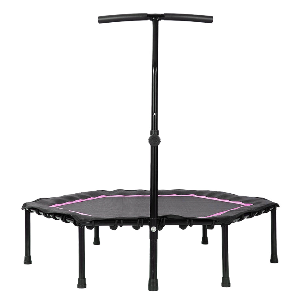 48" Professional Fitness Trampoline Gym Rebounder Cardio Home Exercise Handrail Pink Color