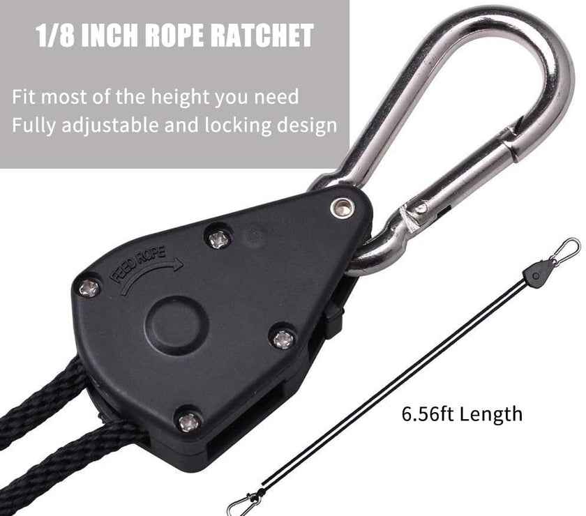 1 Pair Rope Ratchet Heavy Duty for Hydroponics Grow Tent Hanger