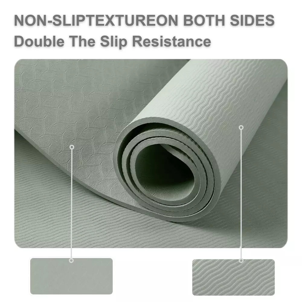 6mm TPE Yoga Mat Anti-Slip Extra Thick Eco-friendly Pilates Fitness Workout Mats