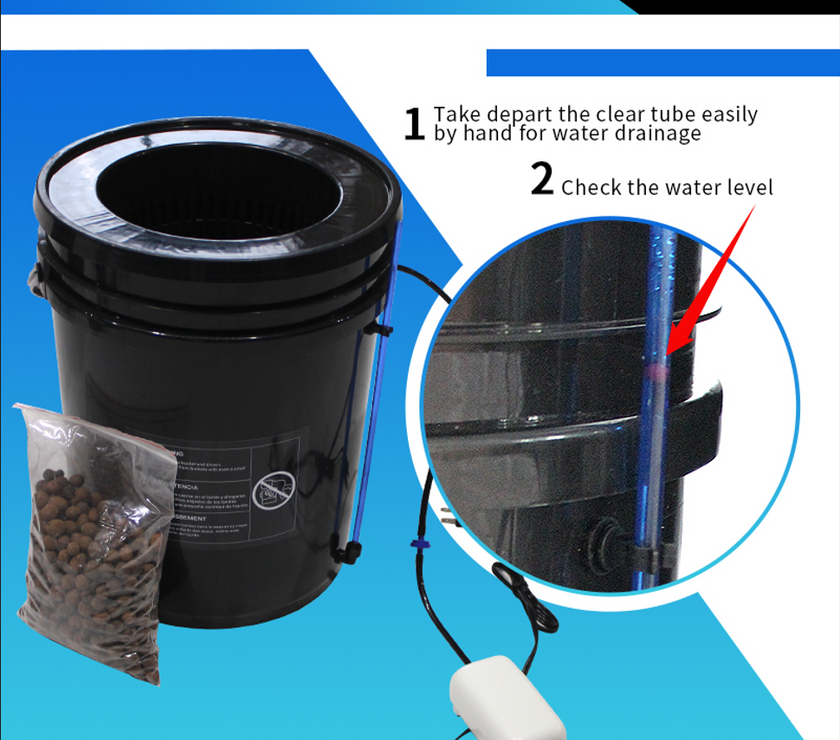 New Grozy 20L DWC Growing System Deep Water Culture Hydroponics Grow Bubble Kit