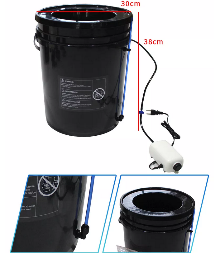 New Grozy 20L DWC Growing System Deep Water Culture Hydroponics Grow Bubble Kit